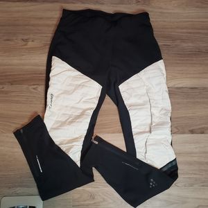 CRAFT winter running pants reflective wind resistant warm key pocket womens lg